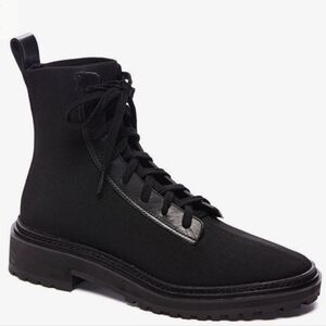 Loeffler Randall Brady Stretch Knit Combat Boot In Black